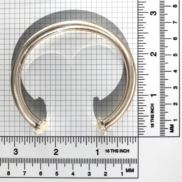 🦋 cuff bracelet open bangle brushed champagne w/ cream faceted shimmery jewels - Picture 8 of 8